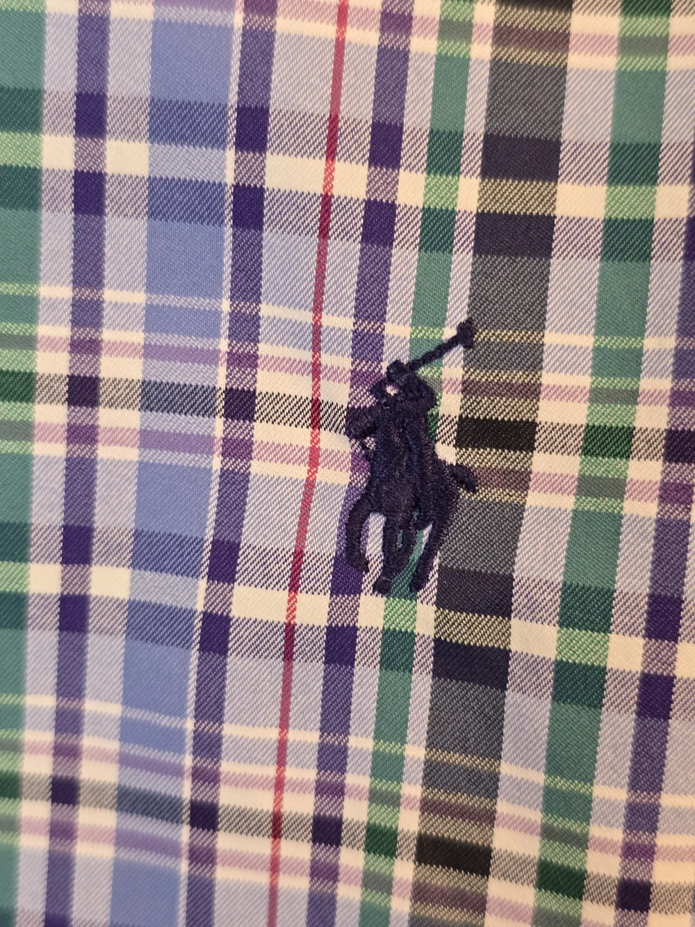 Polo Ralph Lauren Men’s Blue Plaid Nylon Lighweight Button-Down Shirt Size Small - Picture 2 of 4
